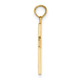 RN Letters And Caduceus Symbol On Latin Cross Charm Pendant in Real 14k Yellow Gold