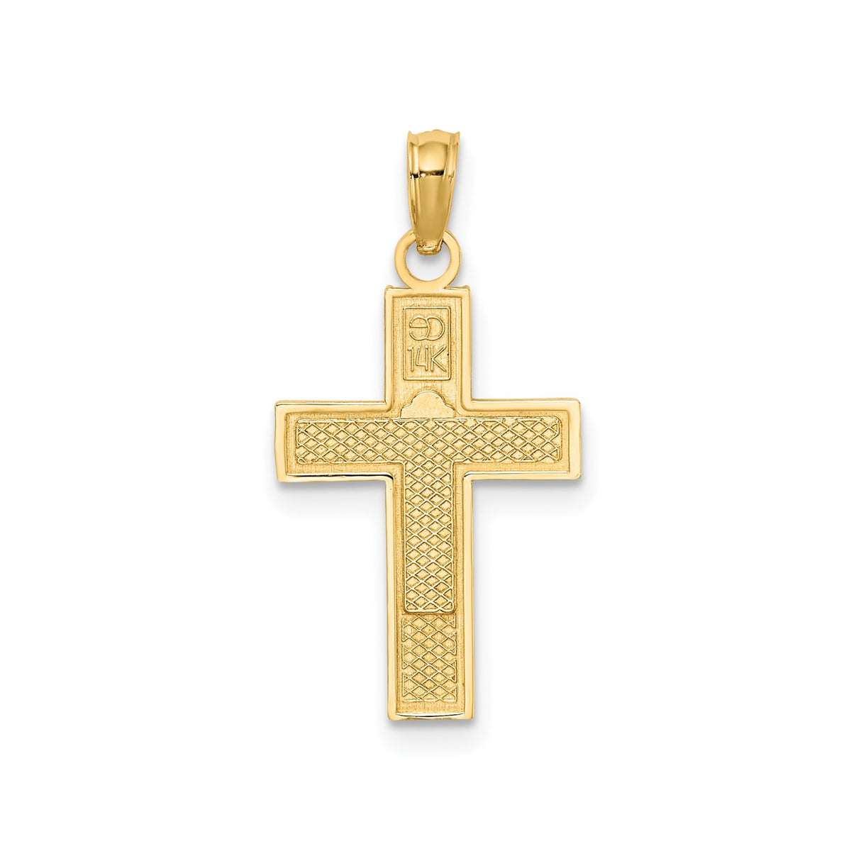 14k Yellow Gold RN Cross Pendant with Caduceus Medical Symbol, Christian Nursing Jewelry