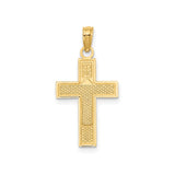 14k Yellow Gold RN Cross Pendant with Caduceus Medical Symbol, Christian Nursing Jewelry