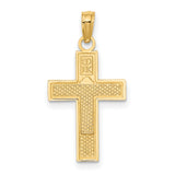 RN Letters And Caduceus Symbol On Latin Cross Charm Pendant in Real 14k Yellow Gold