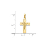 14k Yellow Gold RN Cross Pendant with Caduceus Medical Symbol, Christian Nursing Jewelry