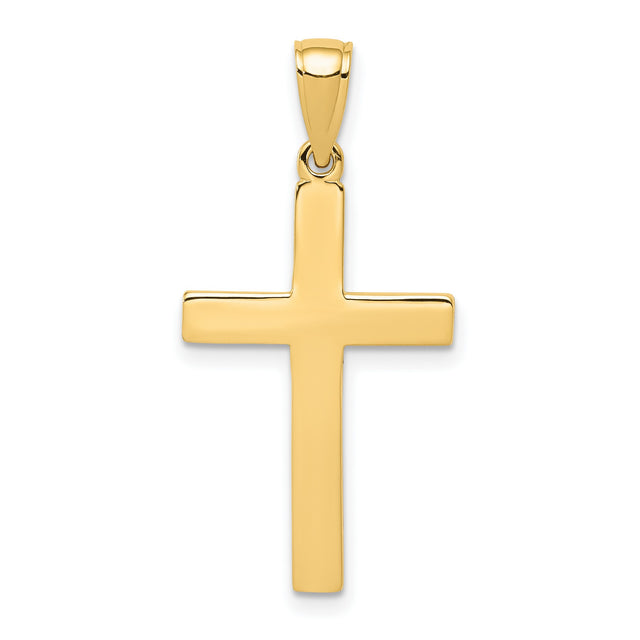 Latin Cross Charm Pendant in Real 14k Yellow Gold