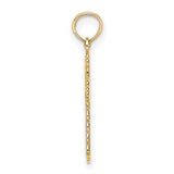 Budded Cross Charm Pendant in Real 14k Yellow Gold