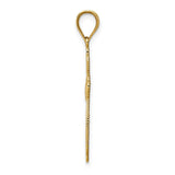 14k Yellow Gold Budded Cross Pendant with Openwork Design, Vintage Religious Style