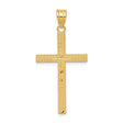 Diamond-Cut Latin Cross Charm Pendant in Real 14k Yellow Gold