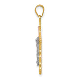Passion Crucifix Charm Pendant in Real 14k Multi-Tone Gold