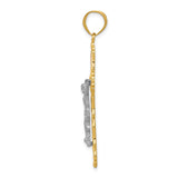 Passion Crucifix Charm Pendant in Real 14k Multi-Tone Gold