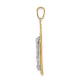 Textured Latin Crucifix Charm Pendant in Real 14k Multi-Tone Gold