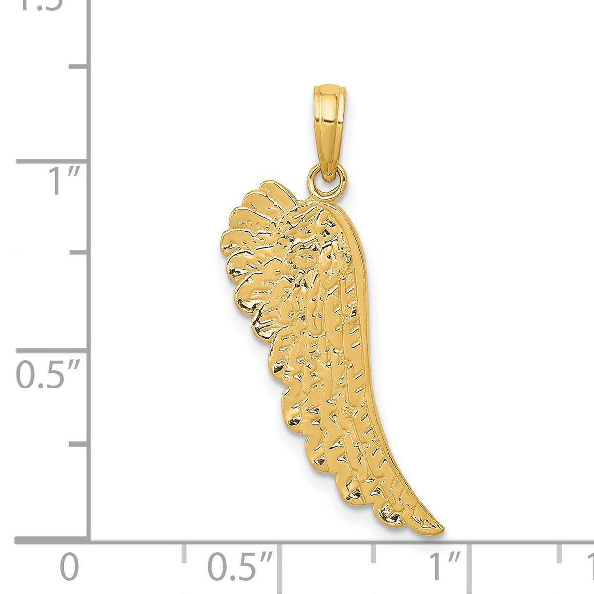 Angel Wing Charm Pendant in Real 14k Yellow Gold