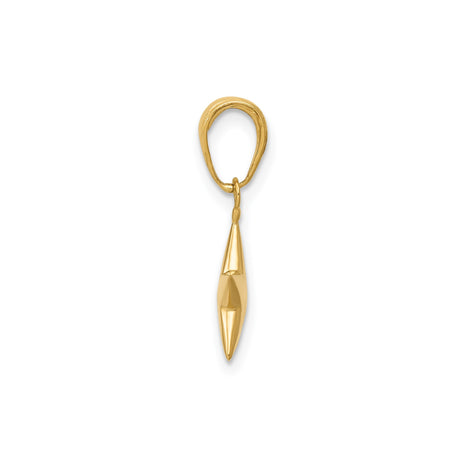 14k Yellow Gold Star Pendant Charm, Polished Five-Point Celestial Symbol for Women or Unisex Wear