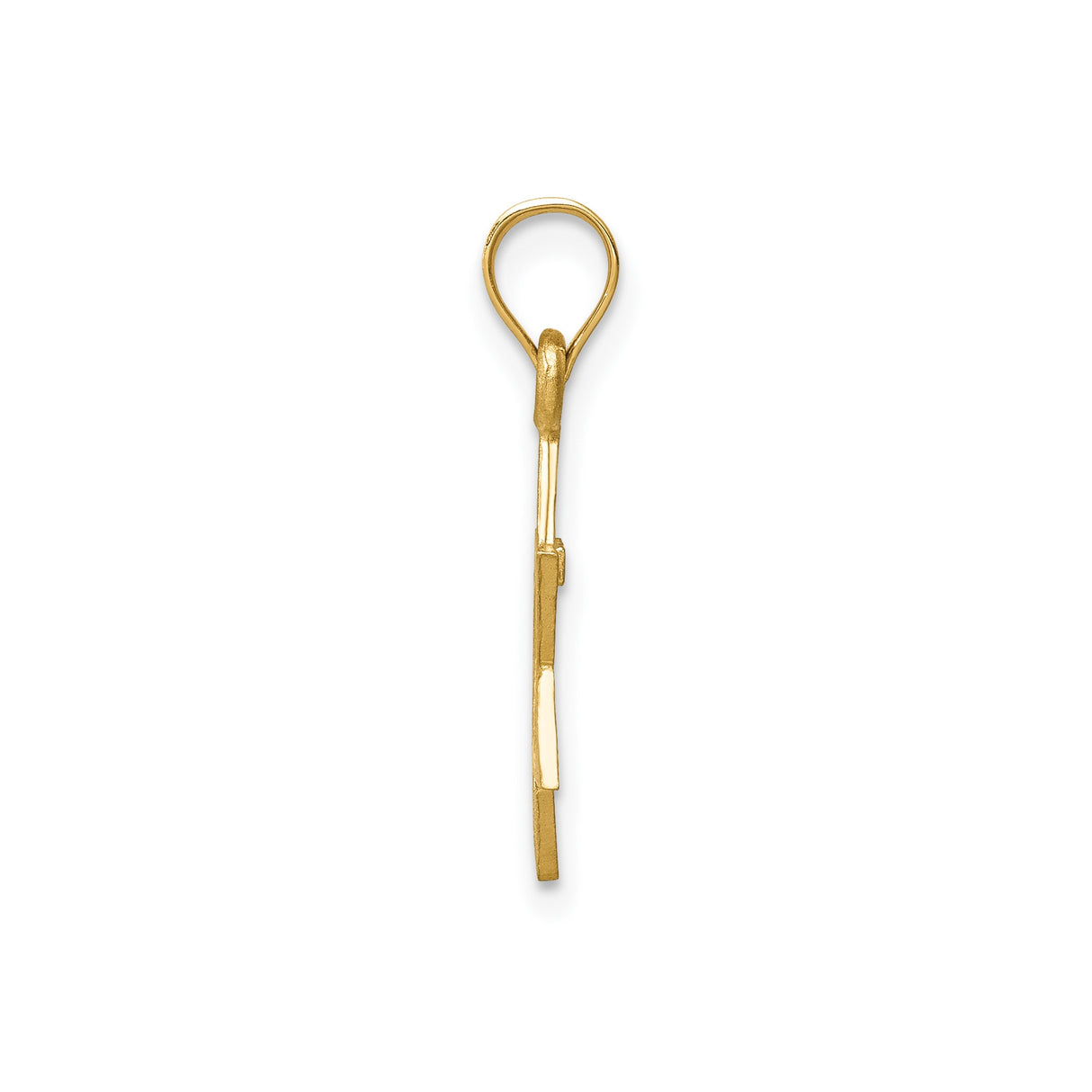 14k Yellow Gold Star of David Pendant, Polished and Textured Judaica Charm, Unisex Jewish Symbol
