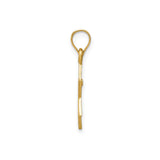 14k Yellow Gold Star of David Pendant, Polished and Textured Judaica Charm, Unisex Jewish Symbol