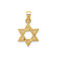 14k Yellow Gold Star of David Pendant, Polished and Textured Judaica Charm, Unisex Jewish Symbol