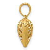 14k Yellow Gold Heart Pendant with Intricate Filigree Openwork Design