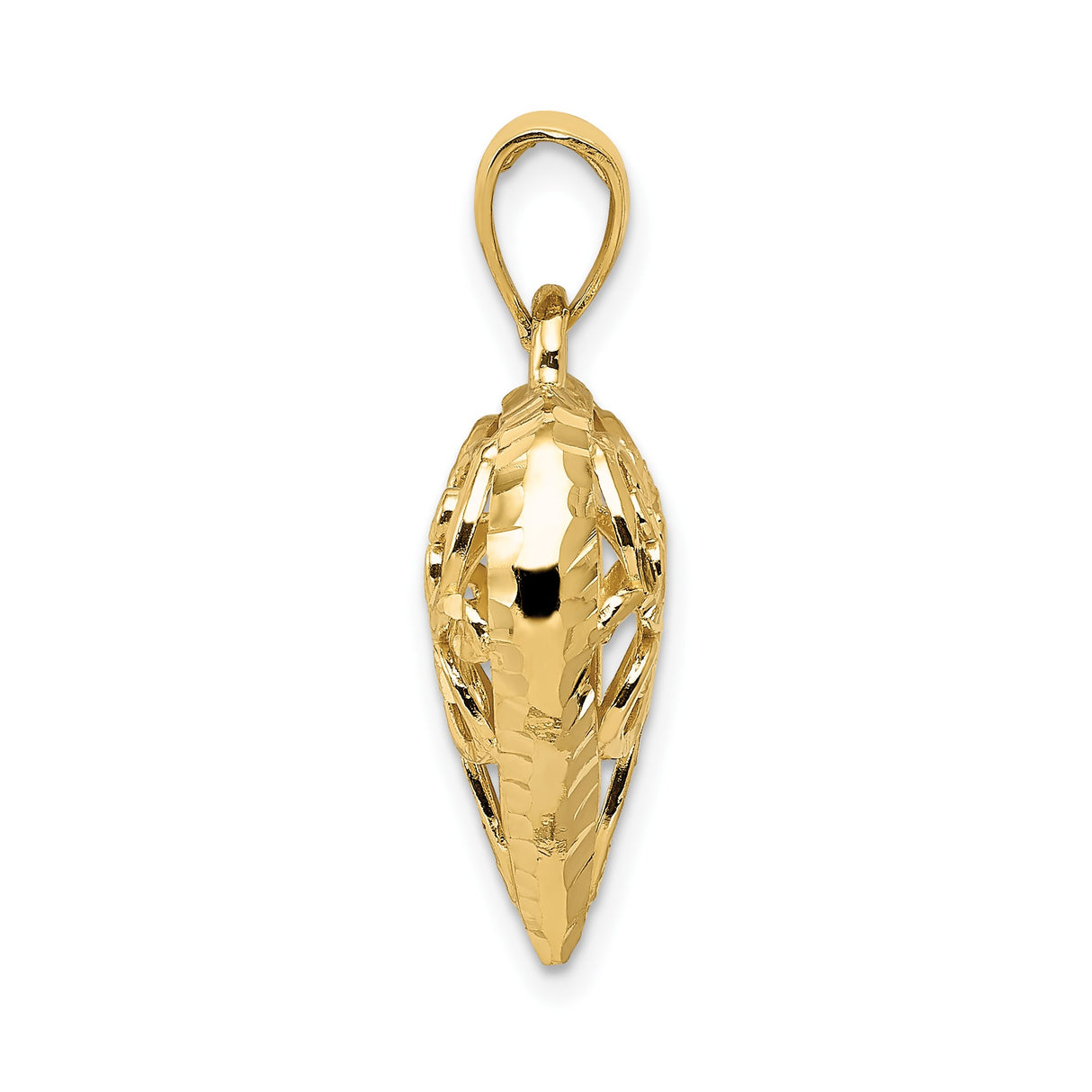 14k Yellow Gold Heart Pendant with Ornate Filigree Scroll Design, Vintage Inspired Openwork Jewelry