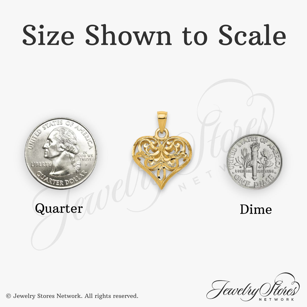 14k Yellow Gold Heart Pendant with Ornate Filigree Scroll Design, Vintage Inspired Openwork Jewelry