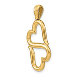14k Yellow Gold Heart and Cross Pendant, Christian Faith Symbol Design for Women