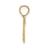 14k Yellow Gold Pendant with Heart and Floral Design, Scripted Be My Valentine Message