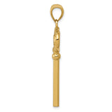14k Yellow Gold Key to My Heart Pendant, Romantic Heart Charm Design for Women