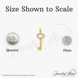 14k Yellow Gold Key to My Heart Pendant, Romantic Heart Charm Design for Women
