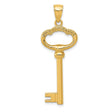 14k Yellow Gold Key to My Heart Pendant, Romantic Heart Charm Design for Women