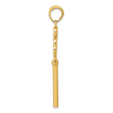 14k Yellow Gold Key Pendant with Heart and Infinity Symbol, Faith Hope Love Theme for Women