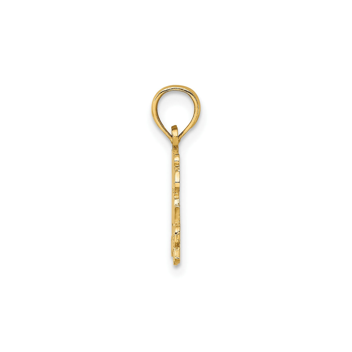 14k Yellow Gold Pendant with Flowing Script Engraving Today Tomorrow and Forever