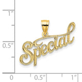 14k Yellow Gold Script Pendant with Cursive Lettering, Motivational Word Charm for Women