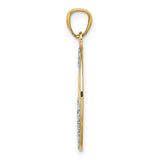 14k Multi-Tone Gold Pendant with Intertwined Hearts and Happy Anniversary Engraving