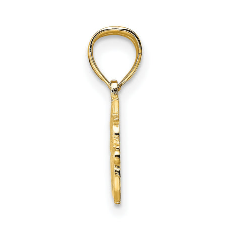 BEST FRIEND Charm Pendant in Real 14k Yellow Gold