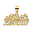 14k Yellow Gold Friend Pendant, Script Friendship Charm Symbolizing Loyalty and Bond