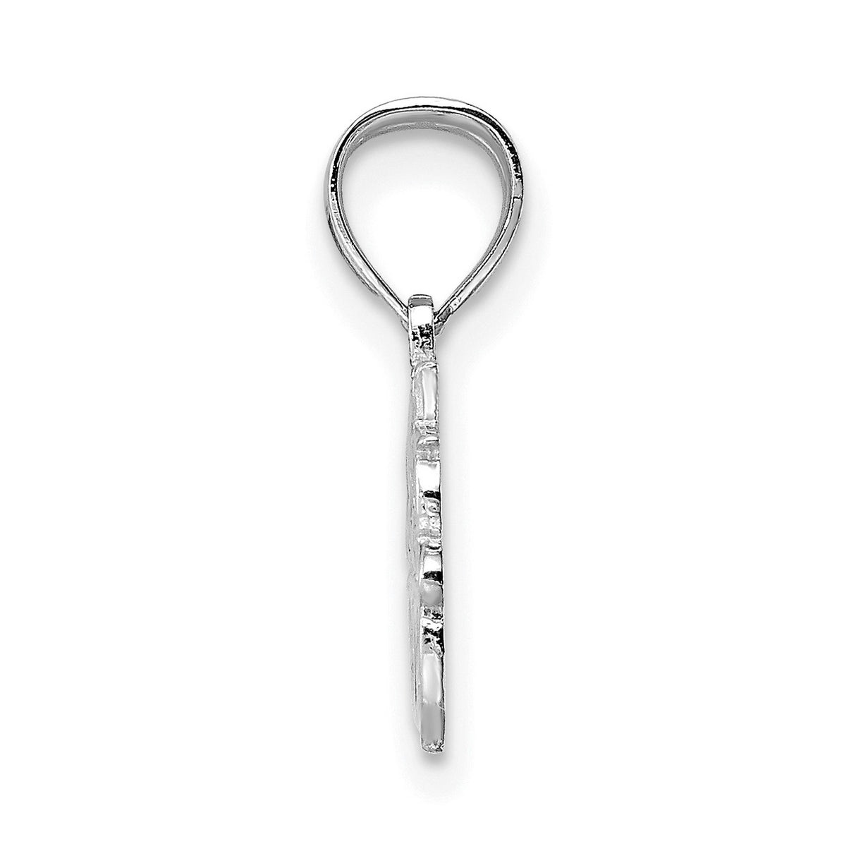 14k White Gold Friend Pendant Charm with Script Lettering, Lightweight Friendship Jewelry for Women