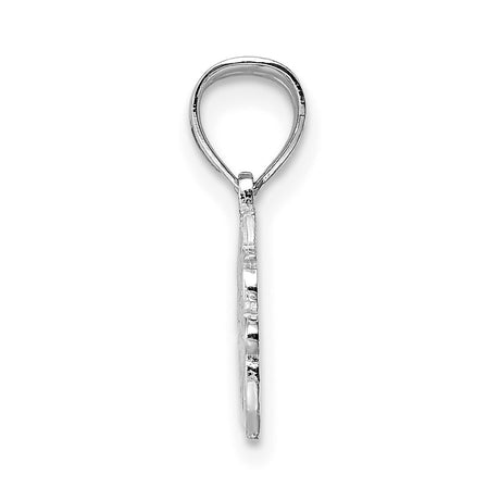 BEST FRIEND Charm Pendant in Real 14k White Gold