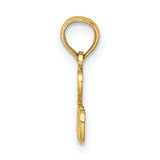 14k Yellow Gold Pendant, I Love Bingo Textured Charm, Fun Gamer Jewelry for Women or Unisex Wear