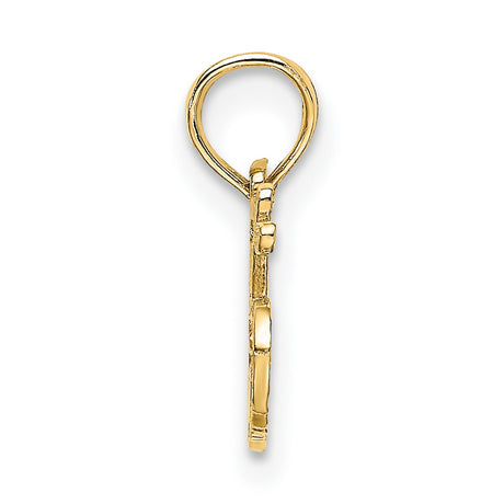 14k Yellow Gold Sweet Sixteen Pendant, Script Lettering Charm for Teen Girls