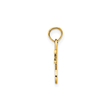 14k Yellow Gold Sweet 16 Pendant, Bold Lettering Milestone Charm for Teen Girls