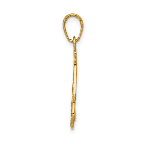 14k Yellow Gold Birthday Cake Slice Pendant with Candle and Fork Charm