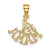 #1 MAMA Charm Pendant in Real 14k Yellow Gold