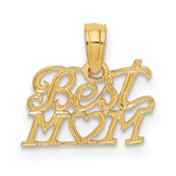 14k Yellow Gold Pendant with Mom Heart Design, Sentimental Family Jewelry for Women