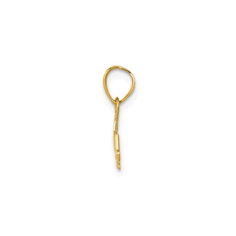 14k Yellow Gold Grandma Pendant with Floral Scroll Design, Sentimental Family Jewelry Charm