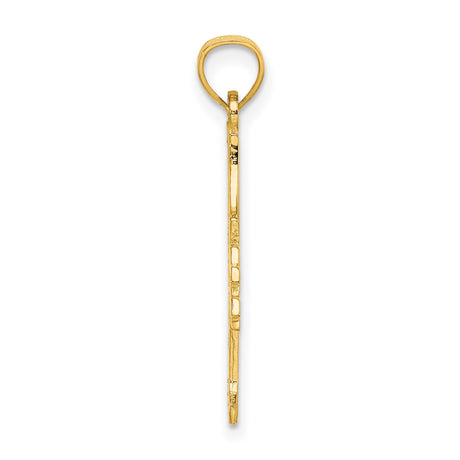 14k Yellow Gold Pendant, Bold Hashtag Number One Nana Charm with Vertical NANA Engraving