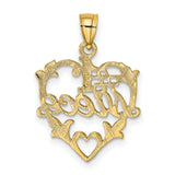 #1 NIECE in Heart Charm Pendant in Real 14k Yellow Gold