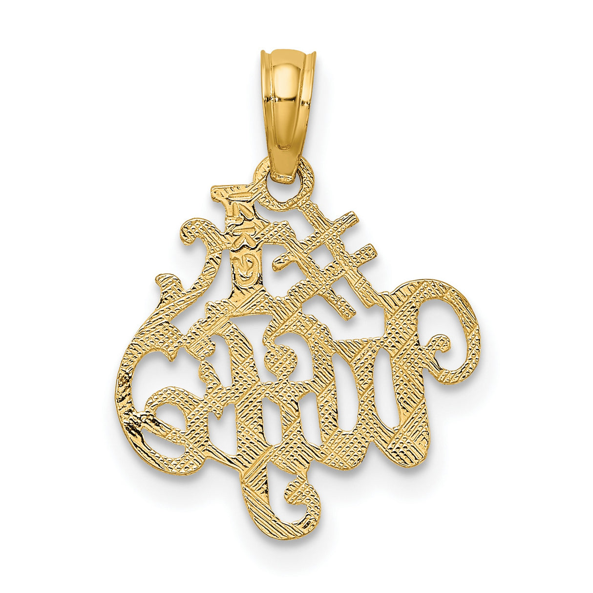 #1 WIFE Charm Pendant in Real 14k Yellow Gold