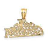 #1 GRANDPA Charm Pendant in Real 14k Yellow Gold