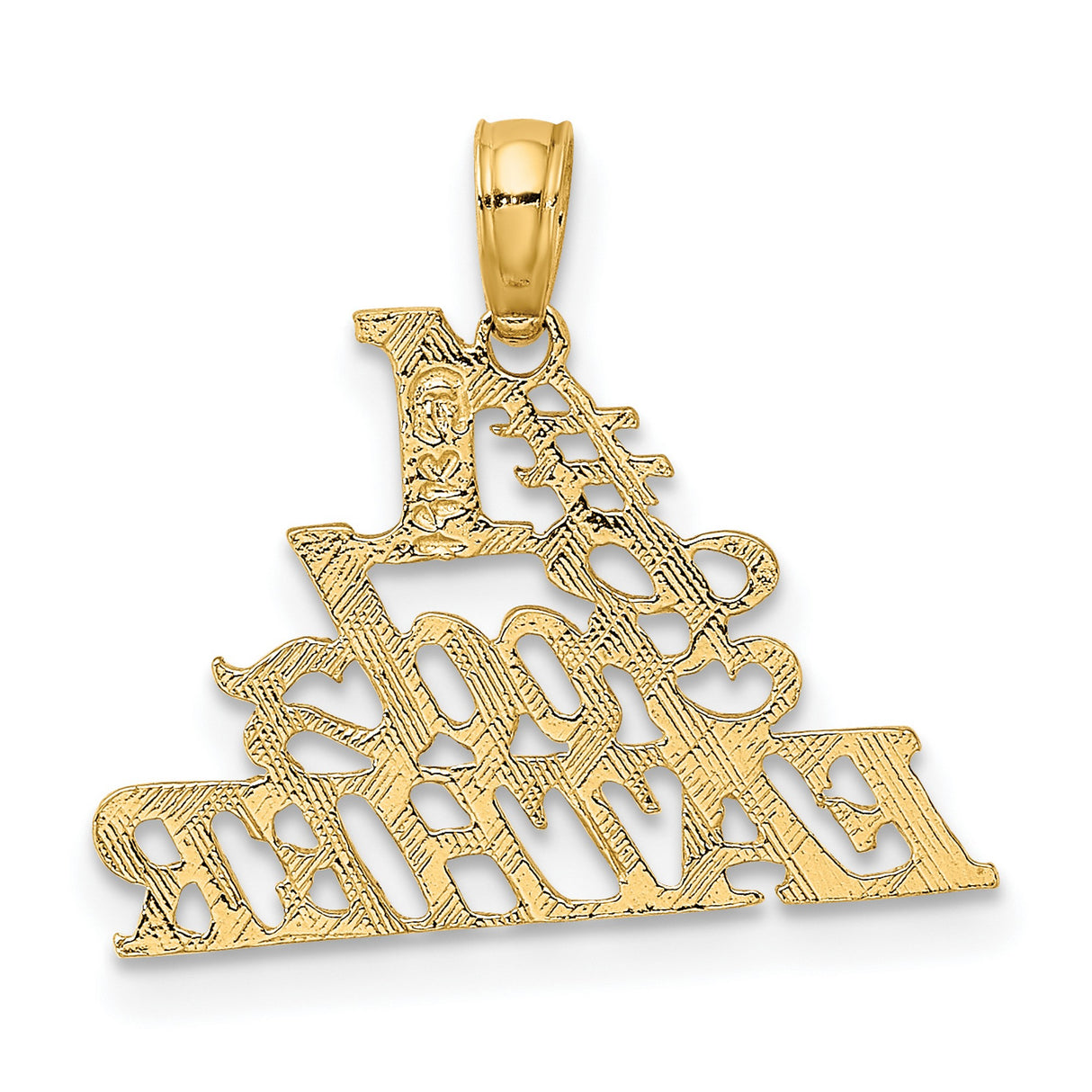 #1 GODFATHER Charm Pendant in Real 14k Yellow Gold