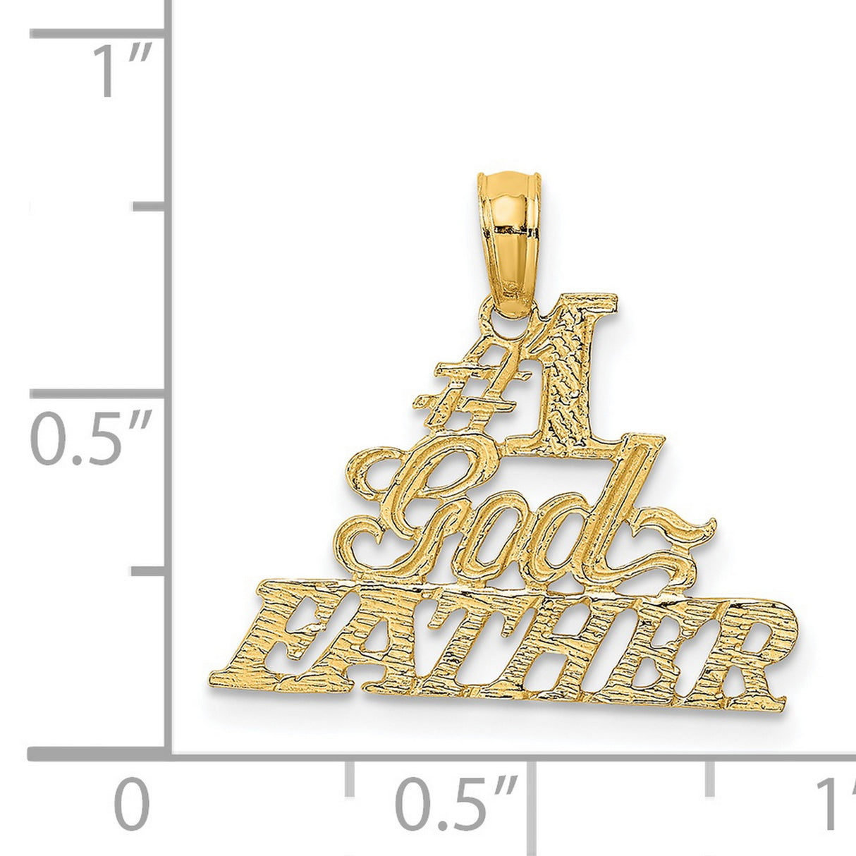 #1 GODFATHER Charm Pendant in Real 14k Yellow Gold