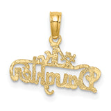 #1 DAUGHTER Charm Pendant in Real 14k Yellow Gold