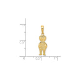 14k Yellow Gold Smiling Boy in Overalls Pendant, Symbolic Family Keepsake Charm
