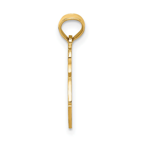 14k Yellow Gold Kissing Boy and Girl Pendant with Filigree Accents, Romantic Charm