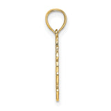 14k Yellow Gold Teddy Bear Pendant with Bow and Floral Accent, Cute Animal Charm for Women